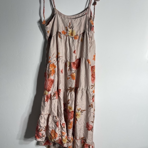 Unsubscribed Heathered Rose Washable Silk Asymmetrical Maxi Dress Size 10 - Picture 4 of 7